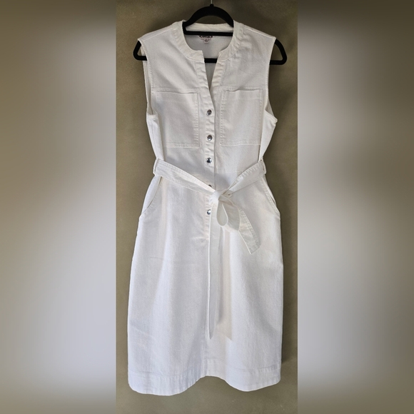 NWOT!! Nanette Lepore | Sleeveless White Button-Down Dress, Size M - Picture 2 of 9